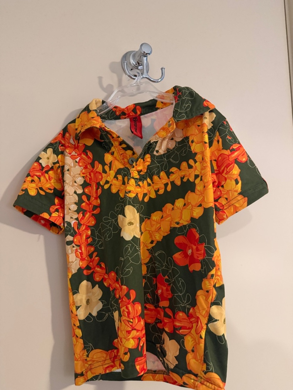 💛5 for $50 Homegrown Hawaii Kids' Green Floral Button-Down Shirt
